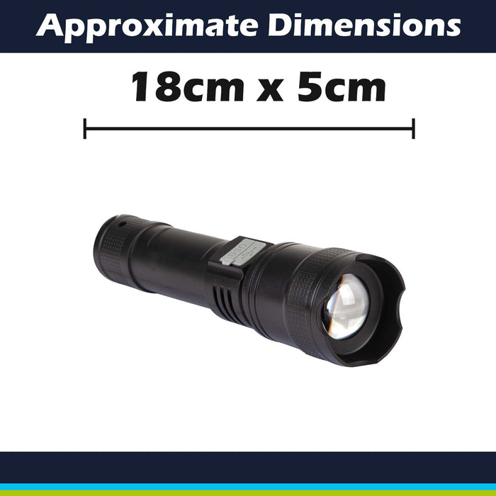 Summit 5W Rechargable Torch Battery Powered Black - 18cm x 5cm