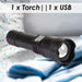 Summit 5W Rechargable Torch Battery Powered Black - 18cm x 5cm