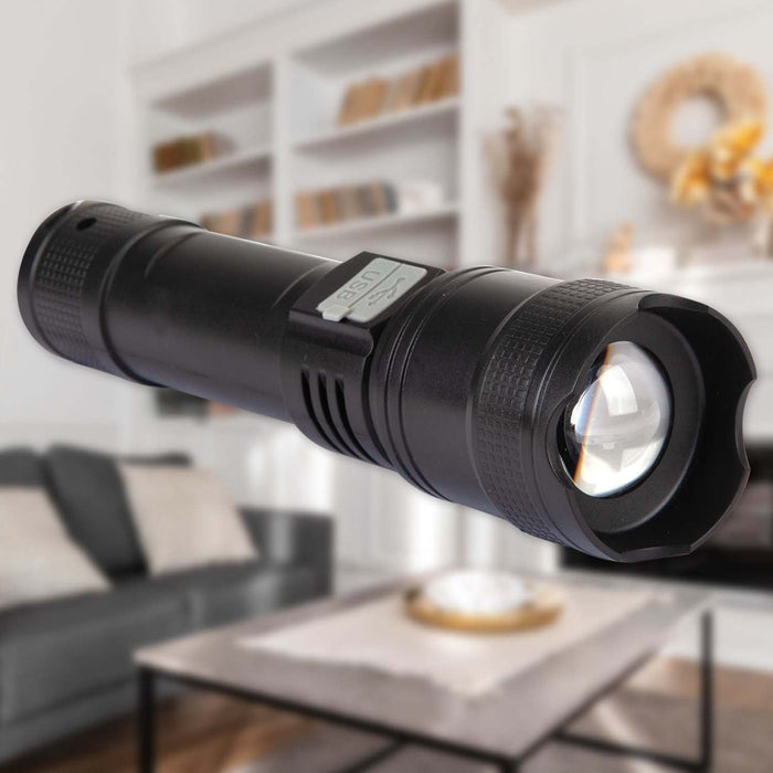 Summit 5W Rechargable Torch Battery Powered Black - 18cm x 5cm