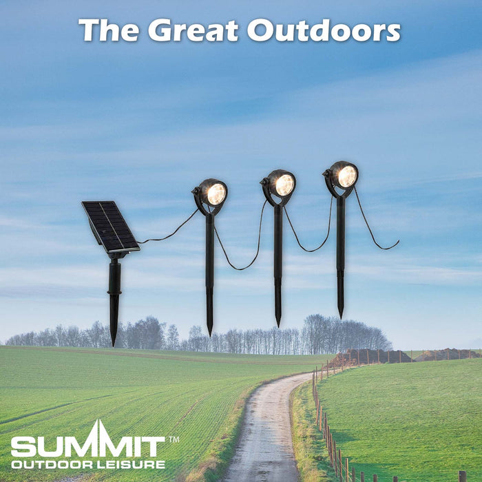 Solar Spotlights Warm White Light Decorations 3. 5m x 6 Warm Spotlights White X 1