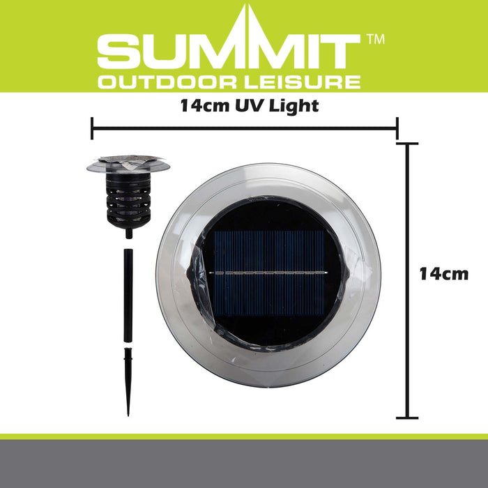 Solar UV Insect Zapper Fleas Flies, Gnat, Moths UV Light Silver