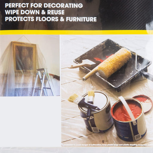 Polythene 9ft x 12ft Dust Sheets, Decorating Painting (2 Pack)