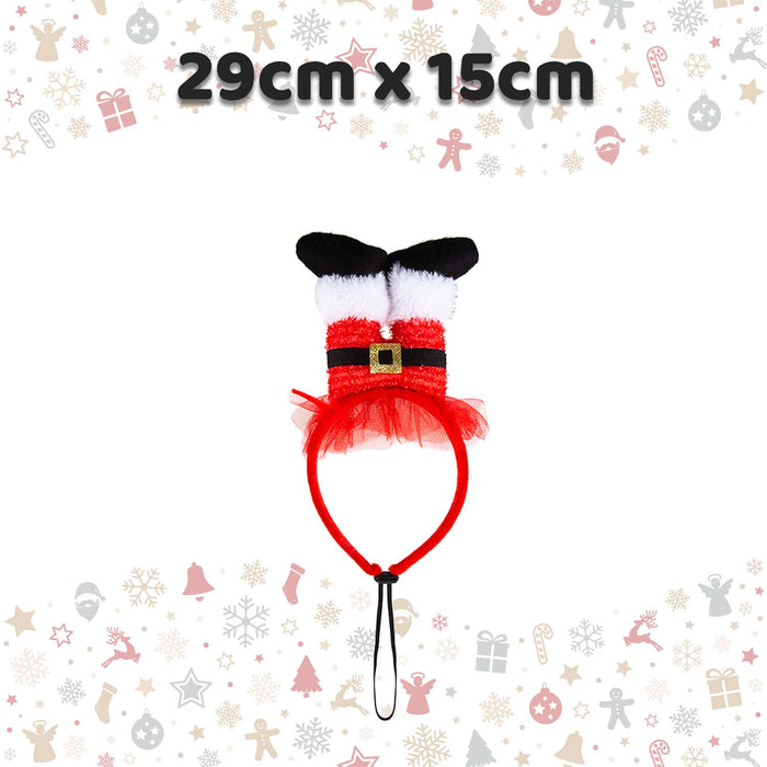 Christmas Pet Clothes Santa Legs Plush Gift Idea 29cm x 15cm Red X 1