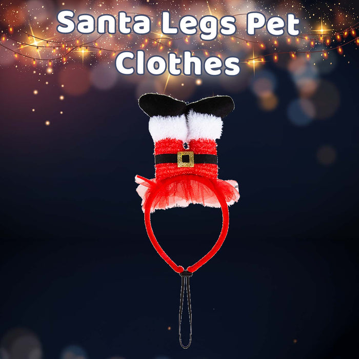 Christmas Pet Clothes Santa Legs Plush Gift Idea 29cm x 15cm Red X 1