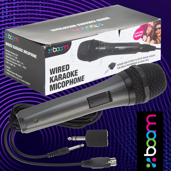 Wired Karaoke Microphone & Adapter - Boom