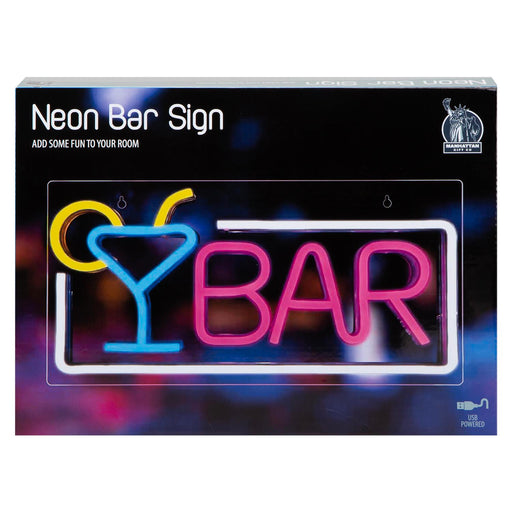 Bar Sign Mancave Neon Light USB Powered Multi - 22cm x 42cm