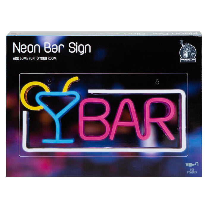 Bar Sign Mancave Neon Light USB Powered Multi - 22cm x 42cm