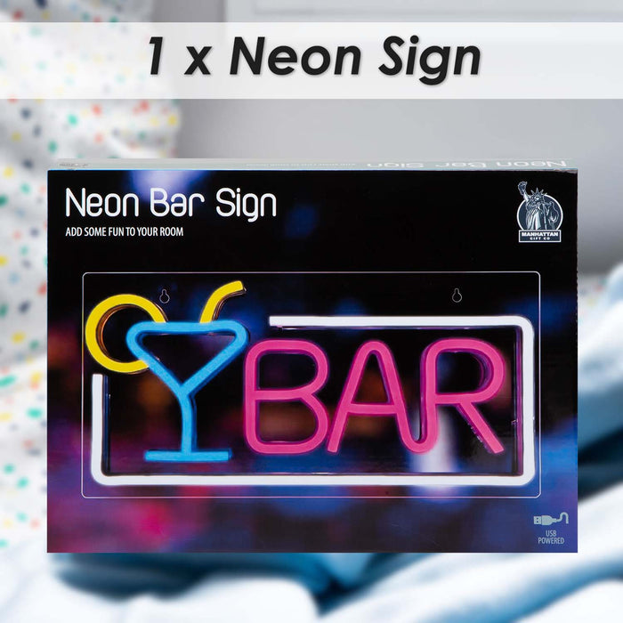 Bar Sign Mancave Neon Light USB Powered Multi - 22cm x 42cm