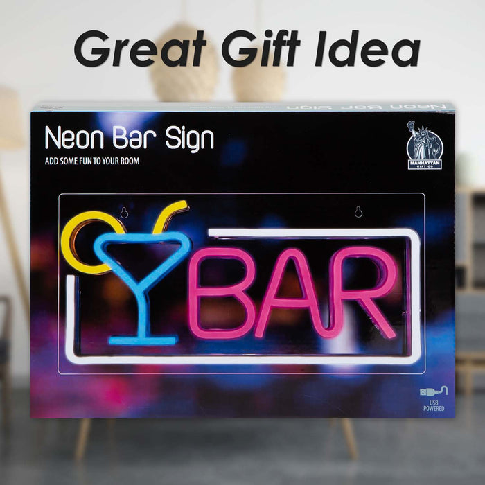 Bar Sign Mancave Neon Light USB Powered Multi - 22cm x 42cm