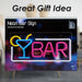 Bar Sign Mancave Neon Light USB Powered Multi - 22cm x 42cm