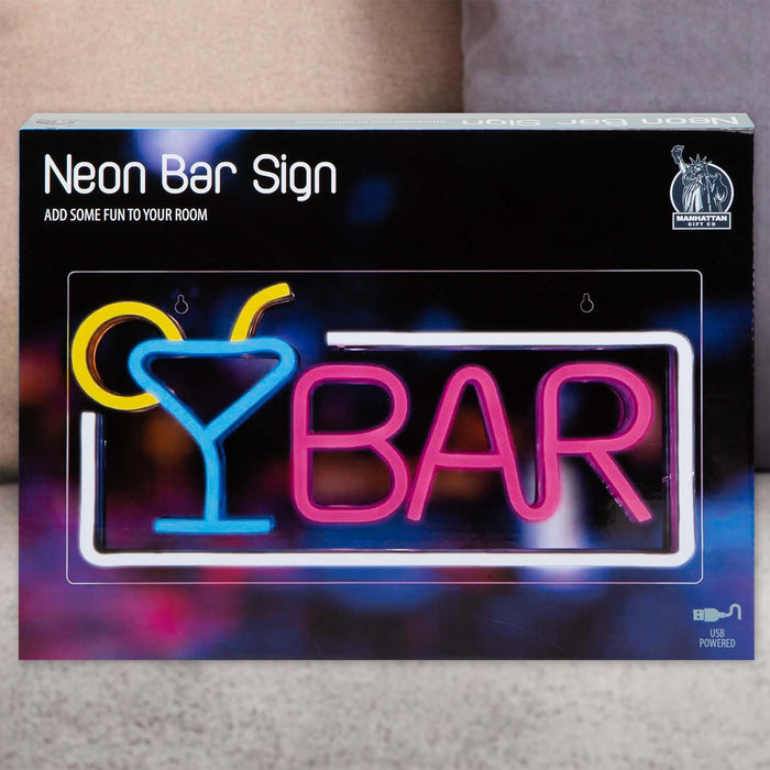 Bar Sign Mancave Neon Light USB Powered Multi - 22cm x 42cm