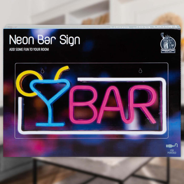 Bar Sign Mancave Neon Light USB Powered Multi - 22cm x 42cm