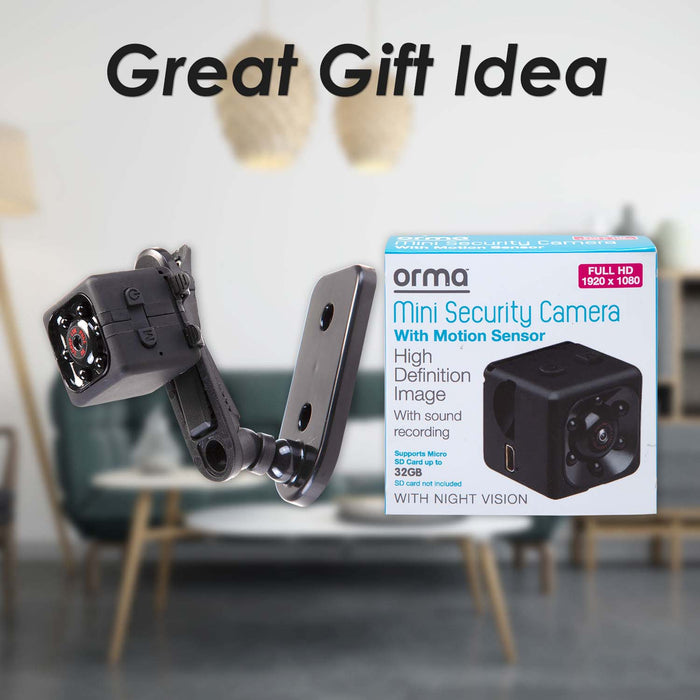 Orma Mini Security Camera 1080p Quality Black - 2.5cm x 2.5cm