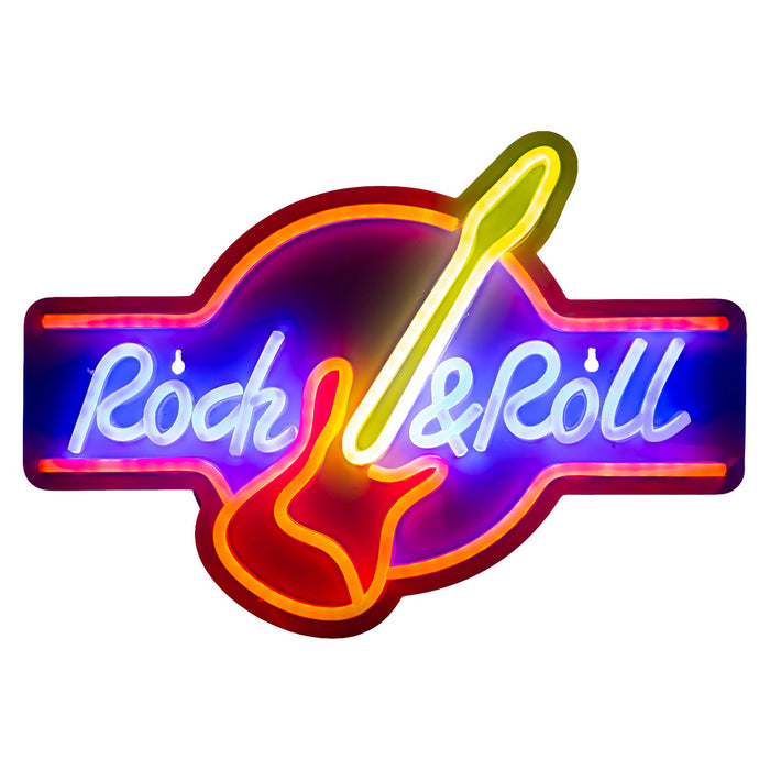 Rock & Roll Mancave Neon Light USB Powered Multi - 30cm x 40cm