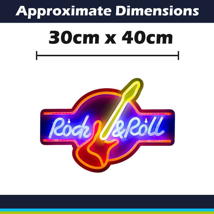 Rock & Roll Mancave Neon Light USB Powered Multi - 30cm x 40cm