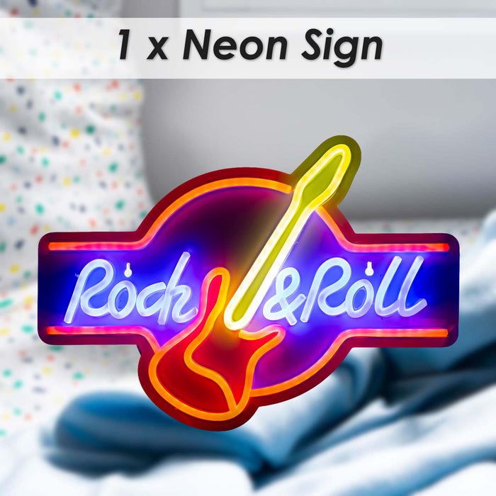 Rock & Roll Mancave Neon Light USB Powered Multi - 30cm x 40cm