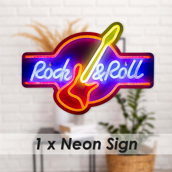 Rock & Roll Mancave Neon Light USB Powered Multi - 30cm x 40cm