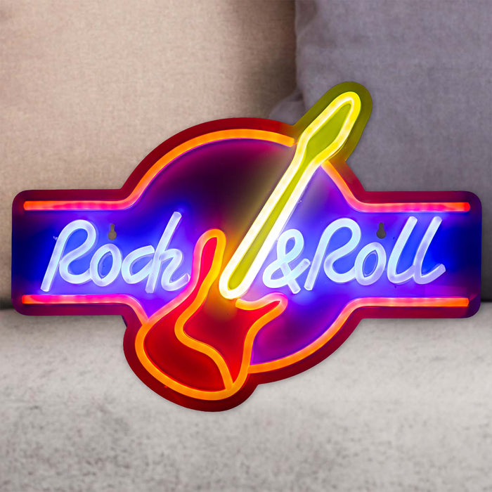 Rock & Roll Mancave Neon Light USB Powered Multi - 30cm x 40cm