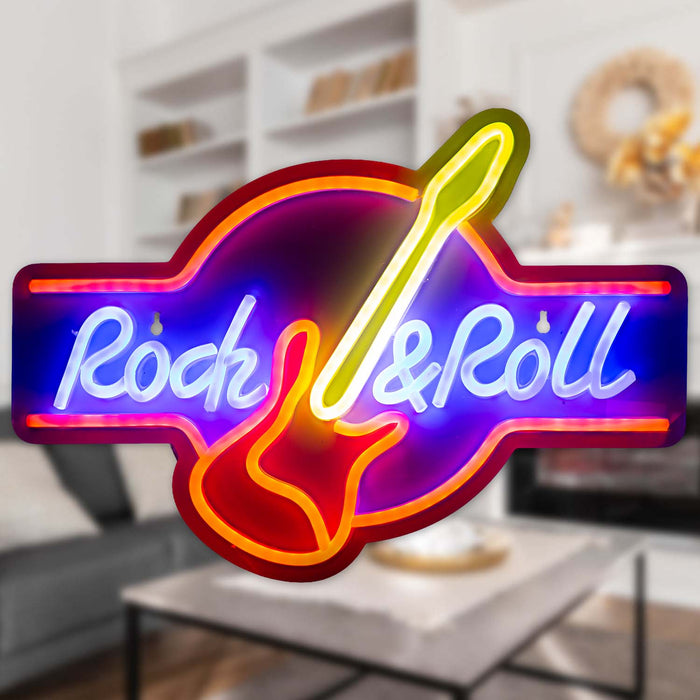 Rock & Roll Mancave Neon Light USB Powered Multi - 30cm x 40cm