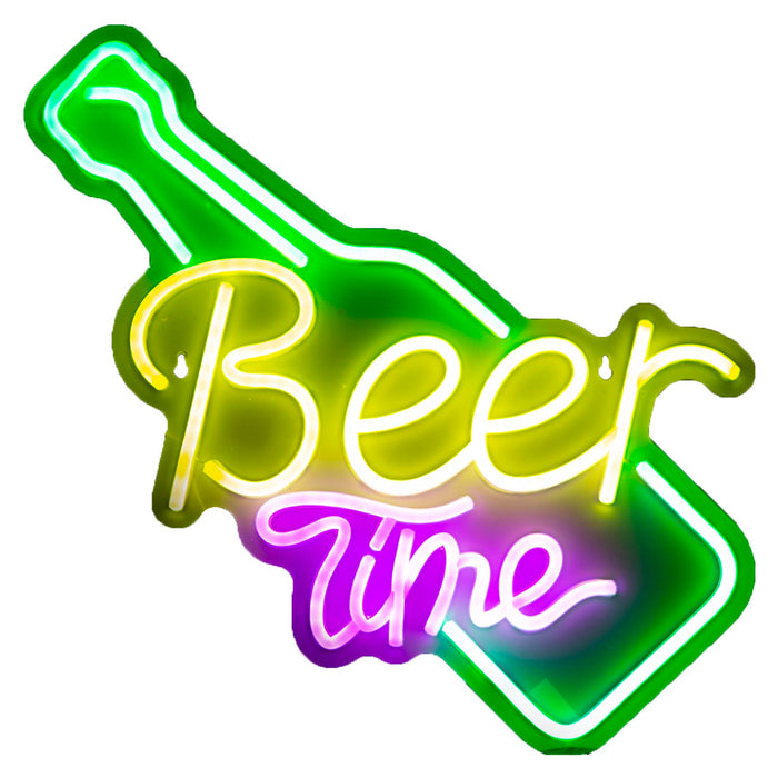 Beer Time Mancave Neon Light USB Powered Multi - 48cm x 28cm