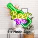 Beer Time Mancave Neon Light USB Powered Multi - 48cm x 28cm