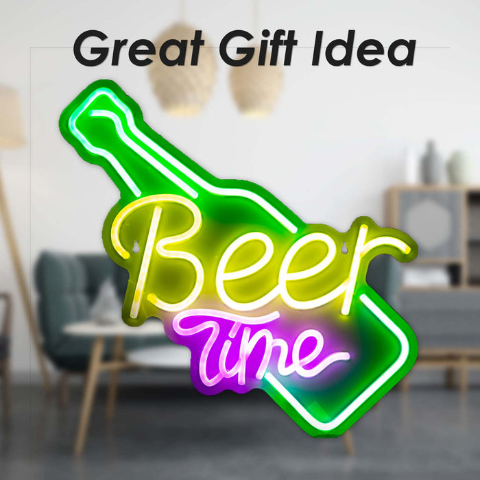 Beer Time Mancave Neon Light USB Powered Multi - 48cm x 28cm