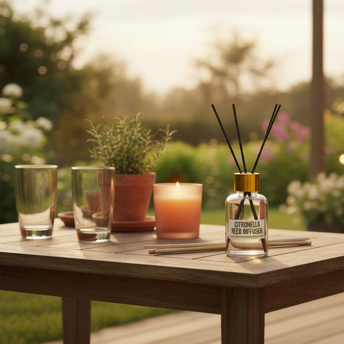 Citronella Reed Diffuser 30ml Outdoor use. Natural Insect Repellent, Summer Evening 8cm