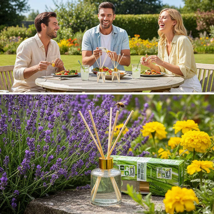 Citronella Reed Diffuser 30ml Outdoor use. Natural Insect Repellent, Summer Evening 8cm