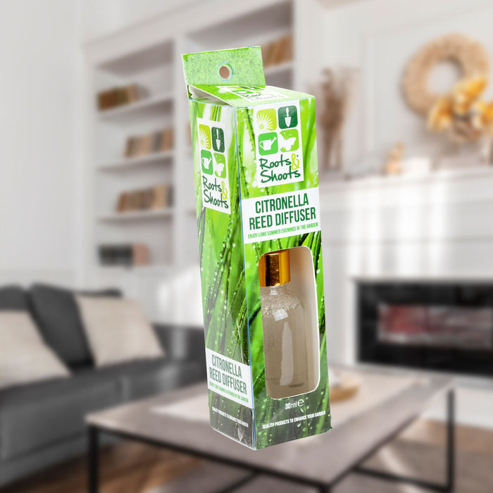 Citronella Reed Diffuser 30ml Outdoor use. Natural Insect Repellent, Summer Evening 8cm