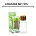 Citronella Oil 10ml Natural Insect Repellent, Summer Evening  6cm Clear