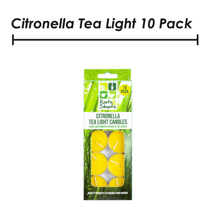 Citronella Tealight Candles Insect Repellent, Pack of 10 4cm Yellow