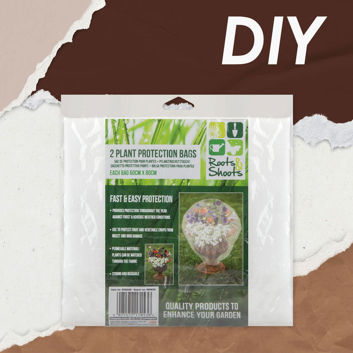 Plant Protection Bags 2 Pack Horticultural Bag for Plants 2 x 60 x 80cm White