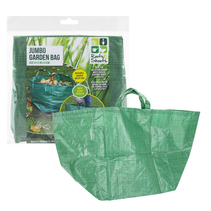 Jumbo Garden Bags Strong Secure Handles, Refuse Sacks Large Green