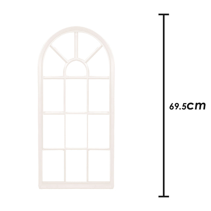 Arched Garden Mirror for Gardens Distressed 2. White