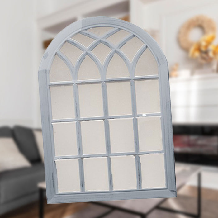 Arched Garden Mirror Mirror for Gardens Distressed 50. 5cm X 78. 5cm X 3cm Grey