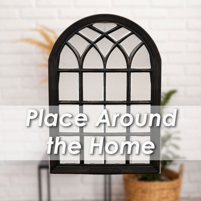 Arched Garden Mirror for Gardens Distressed 50. 78. X Bronze