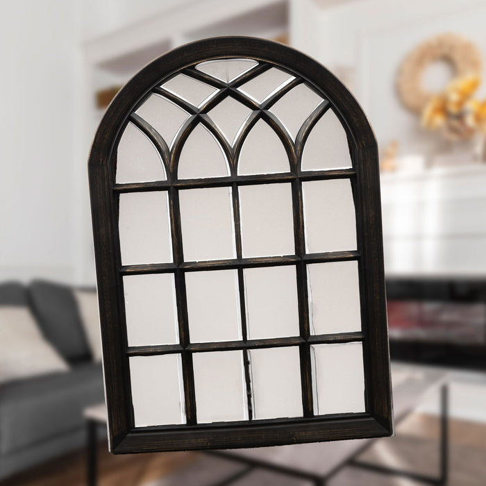 Arched Garden Mirror Mirror for Gardens Distressed 50. 5cm X 78. 5cm X 3cm Bronze