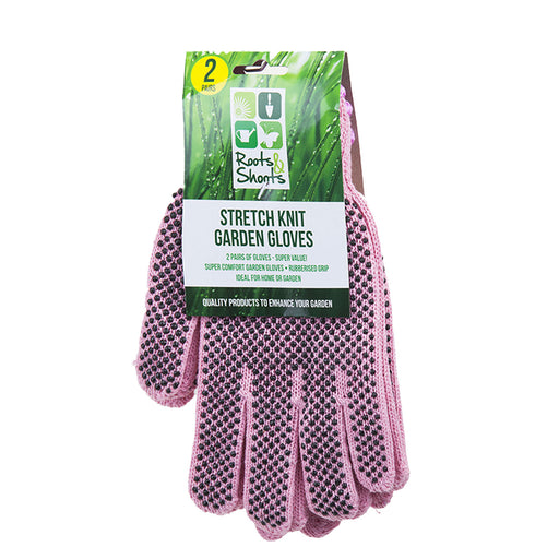 Garden Gloves Rubber Dot Grip Strech Garden Tools Accessories  2 One Size Pink