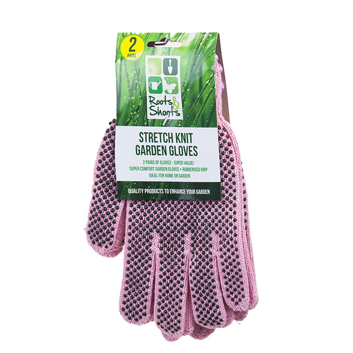 Garden Gloves Rubber Dot Grip Strech Garden Tools Accessories  2 One Size Pink