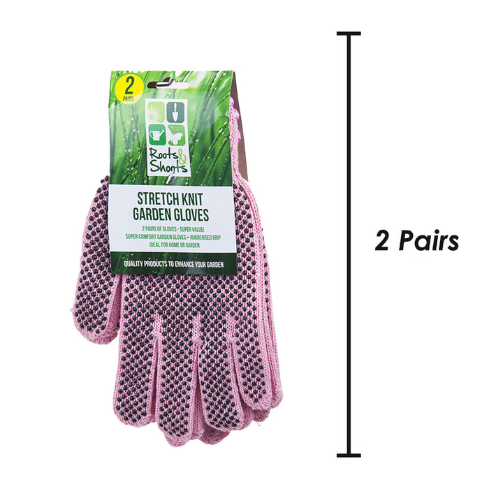 Garden Gloves Rubber Dot Grip Strech Garden Tools Accessories  2 One Size Pink