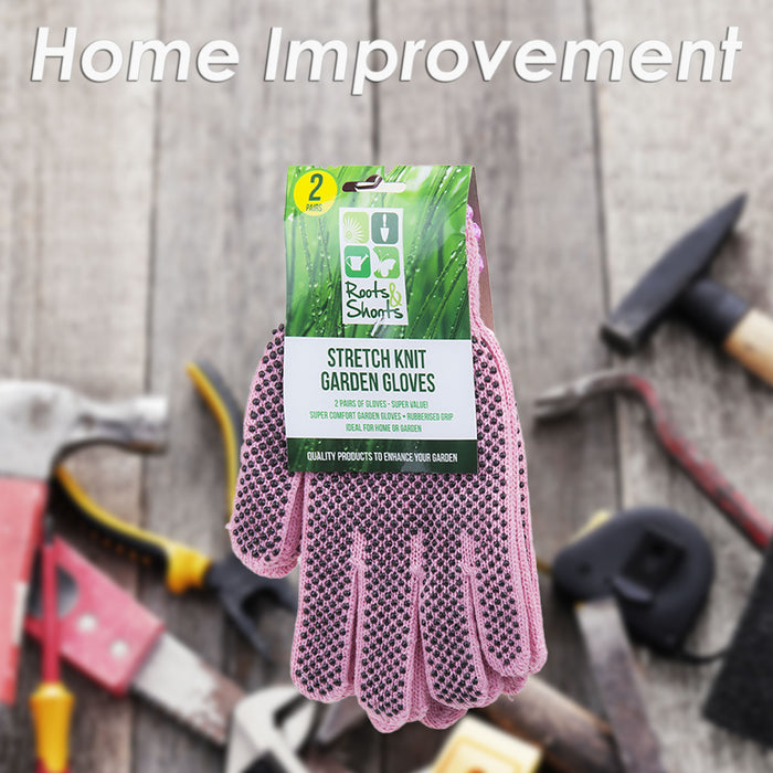Garden Gloves Rubber Dot Grip Strech Tools Accessories 2 One