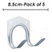 Tool Hooks Galvanised Steel  Gardening Tools Accessories Pack of 5 8cm Silver