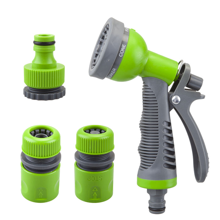 Hose Spray Gun 6 Function Hose Gardening Tools Accessories  13cm Green