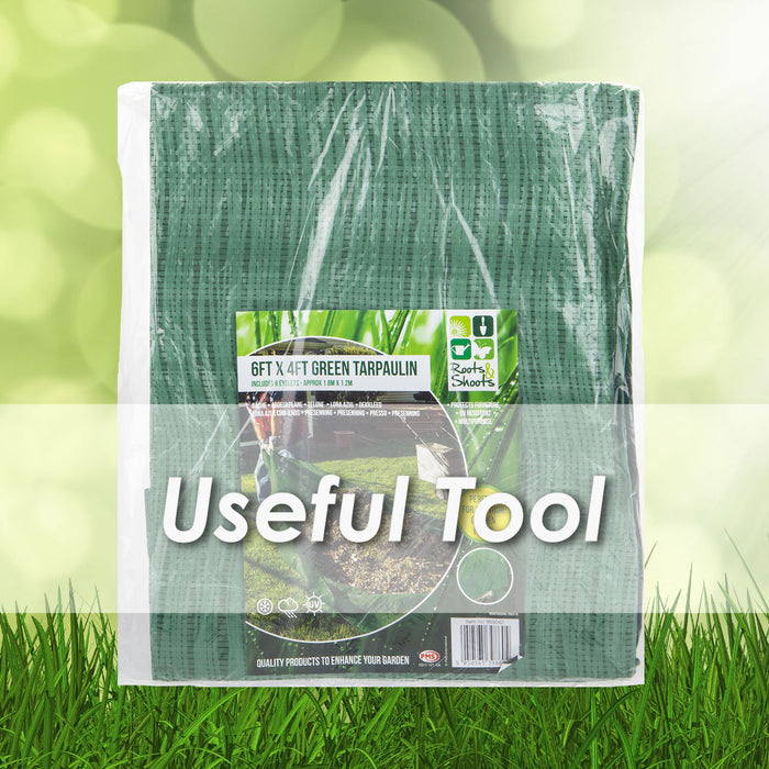 Tarpaulin Eyelets Tarp Provides Elements Protection 6 x Green