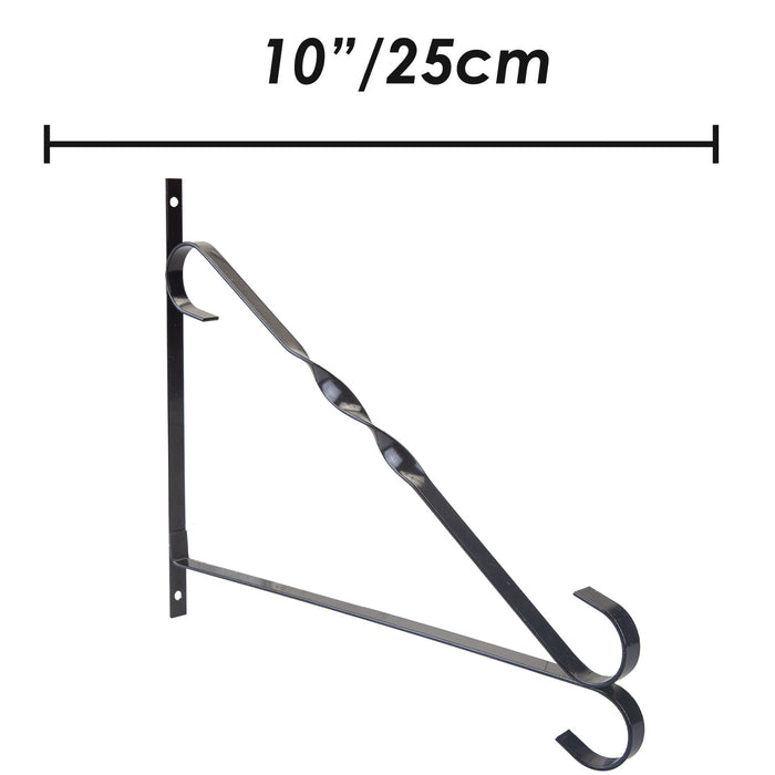 Hanging Basket Bracket 10" with Screws Gardening Tools Accessories  26cm Black