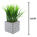 Artificial Plant Pot Grass Modern Cement Pot with Artificial 22 x 11cm Grey