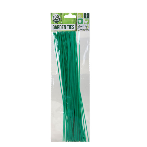 Garden Ties 100Pk Green Gardening Tools Accessories Pack of 100 26cm Green