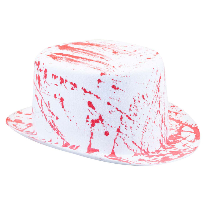 Halloween Bloody Top Hat Fancey Dress Trick or Treat Party White