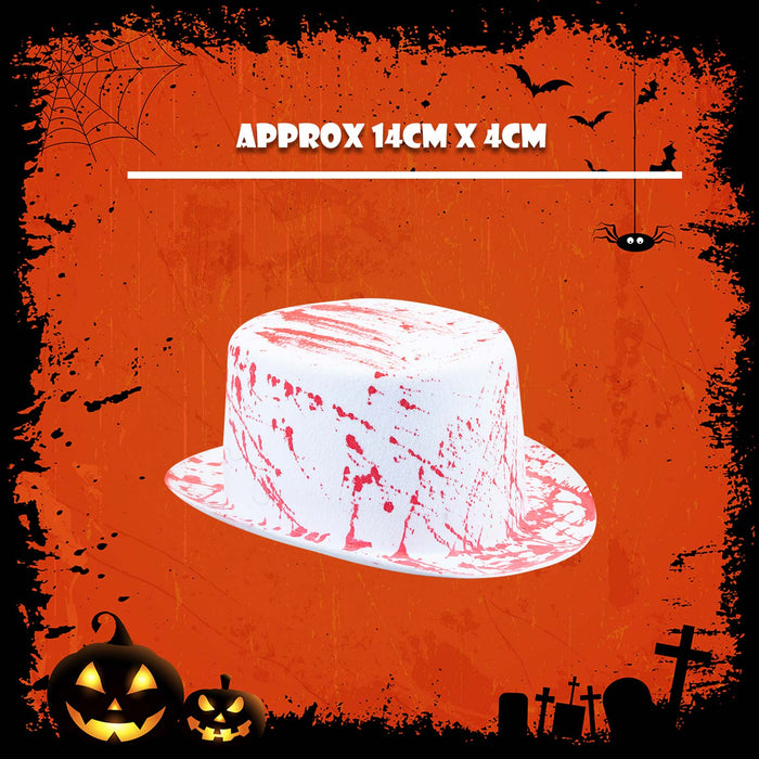 Halloween Bloody Top Hat Fancey Dress Trick or Treat Party White