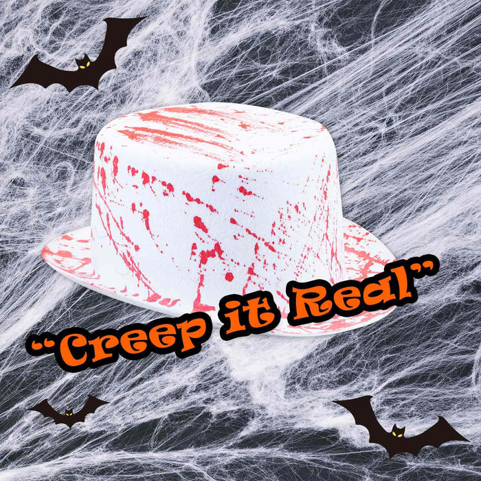 Halloween Bloody Top Hat Fancey Dress Trick or Treat Party White